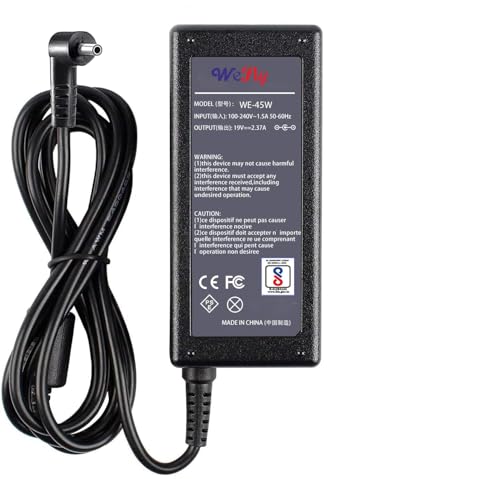 Image of WeFly 19V 2.37A 45 Watt Laptop Adapter Charger Pin Size 3.0 x 1.1 mm for Acer Swift 3, Aspire v13 P3 Chromebook 11 13 14 15 N7 R11 c720 CB3 CB5 A314 A315-58 A315-58G A314-22 Black (AC 45W 1.1mm)