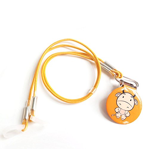 Hearing Aid Clips Hearing Aids Holder Protector Protection for BTE and ITE with Cartoon Design (Cow) Yellow
