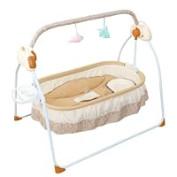 Queeucaer Portable Electric Bluetooth Baby Swing Cradle Bassinet Rocking Crib Infant Bed