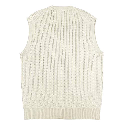 Monterey Club Men's Silk Blended Cable Knit Cardigan Vest #19552