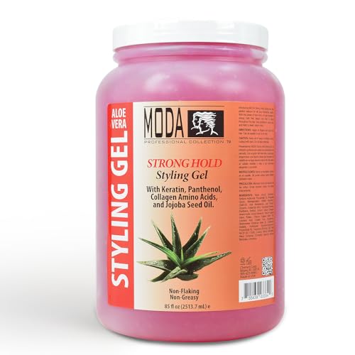 MODA - Strong Hold Styling Hair Gel - Nourishes and Repairs with Glycerin, Keratin, Panthenol, Collagen, and Vitamin E - Maximum Hold, Long-Lasting for All Hair Types - 85 Oz