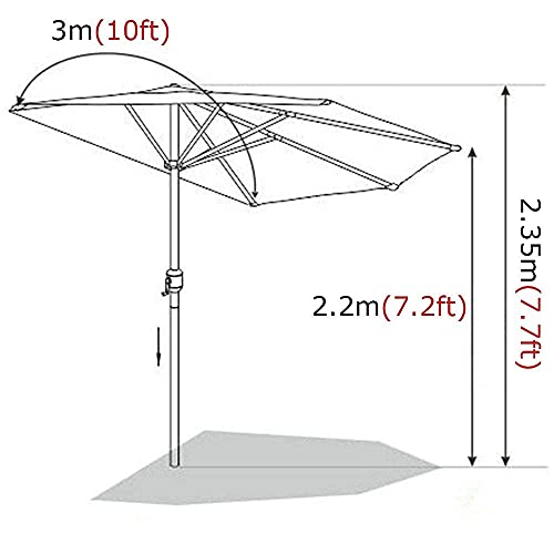 Sombrilla impermeable de 2,5 m con manivela para bar, terraza y playa en un sofisticado rojo vino 3