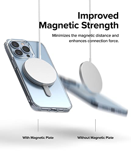 Image of Ringke Magnetic Plate Compatible with MagSafe Accessories, Polycarbonate Universal Adhesive Magnet Stickers with Installation Attachment Guide - Gray