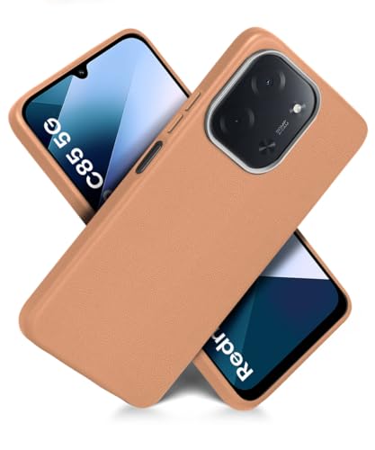 Image of WOW IMAGINE Back Cover for Mi Redmi 15C 5G | Poco C85 5G 2025 | Ultra Slim Flexible Non-Slip Grip | Inner Fabric | Metal Camera Ring & Lightweight Soft Silicone Mobile Case - Tan Brown