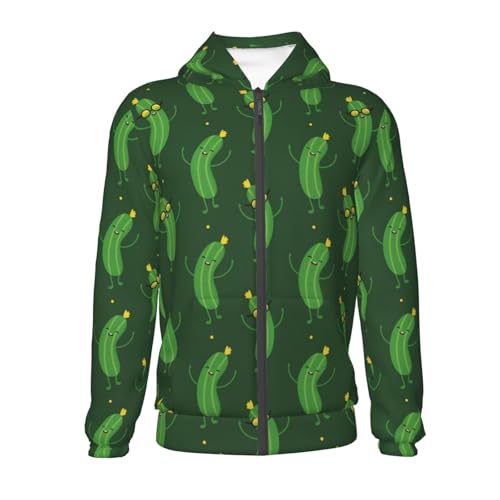 Cute and Funny Cucumber Kids Pullover Hoodies Boys Zip Up Sweatshirts Girls Athletic Clothes with Pocket2