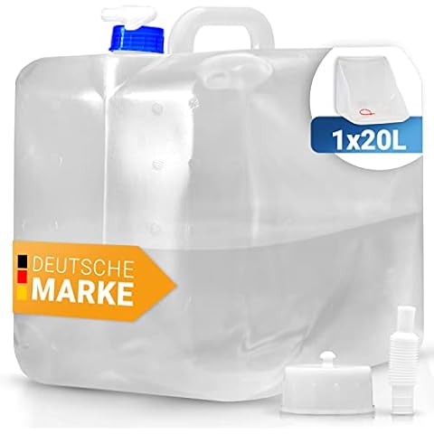 WASSERFELD ® [1x20L Wasserkanister Faltbar inkl. auslaufsicherem Dosierhahn & Tragehenkel Cover