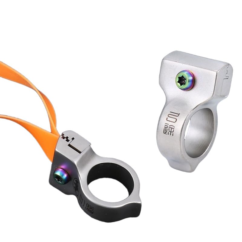 BeNtLi Cinces de Anillo sin manejo de Mano Profesional, catapulta de Goma de Acero Inoxidable, Accesorios de Entrenamiento de tirachinas al Aire Libre (1 Pieza de Plata)
