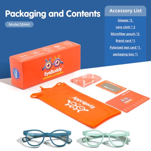 Image of EYEBUDDY Blue Light Glasses for Kids Boys Girls,Computer Gaming Bluelight Glasses,Fake Glasses for Ages 2-12