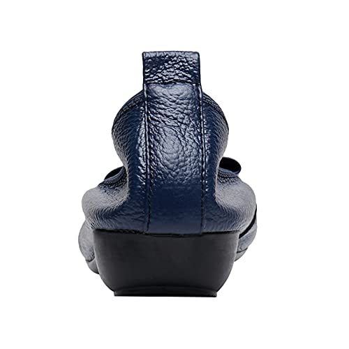 Women's Soft Flat/Low Wedge Heel Slip-On Ballerina Walking Shoes3