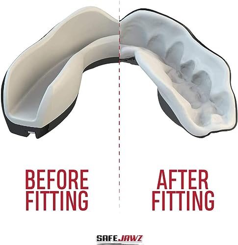 SafeJawz Sports Mouthguard Dual Layer Premium Protection Adults and Junior Gum Shield with Case for Boxing, MMA, Rugby, Martial Arts, Judo and All Contact Sports