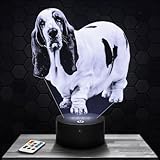 basset hound cachorro 🎁【EL REGALO ORIGINAL PARA NIÑOS Y ADULTOS】: ¡Sorprende con un regalo que seguro encantará! ¡Hay para todos los gustos! Para Navidad o cumpleaños, no lo dudes más. [Luz nocturna, lámpara de ilusión, lámpara 3D, lámpara de noche, decoración de interiores, decoración de dormitorios]