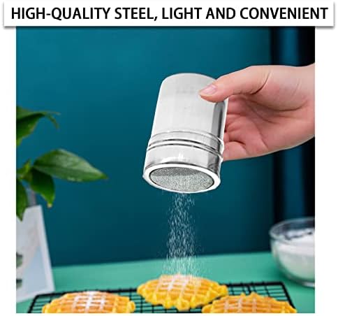 Spice Jars, Powder Shaker Chocolate Powder Shaker Spice Jar Food Cans with Fine Mesh Lid and Translucent Plastic lid for Cocoa Cinnamon Powder Sugar Coffee Pepper