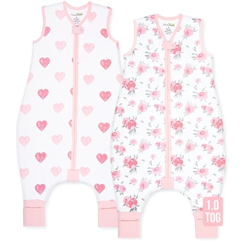 Image of Mama Cheetah Toddler Sleep Sack with Feet 4T-5T, 1.0 TOG Organic Cotton Baby Wearable Blankets with Legs, Baby Sleeping Bag for Walkers, Early Walker X-Large