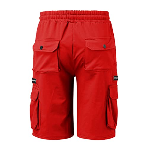 BOTCAM Biologische shorts voor heren, zomer, overalls, shorts, katoen, losse plus-maat, vijf-puntsbroek, meerdere zakken, ritssluiting, casual, lederhose voor heren - Afbeelding 4
