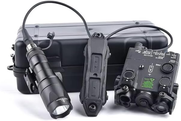 DABL-A2 Red/Green Powerful Laser Dot IR Indicator Sight with M300A/M600C Flashlight & Dual Control Remote Pressure Button Switch，600 Lumen White LED Tactics Scout Torch Lights，for 20mm Picatinny Rail