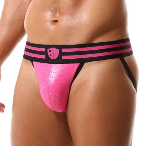 Perforated PU Leather Pro Jockstrap Thong G-string