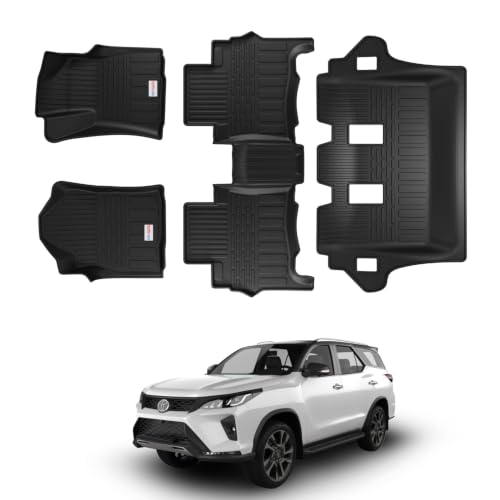 Image of TPE Car Floor Mat for Fortuner (2016-24)(Automatic) Custom Fit, Heavy Duty & Anti Slip 3D Foot Mat | Waterproof & Dustproof & All Weather Protection | Easy Clean Car Virtus Floor Mat