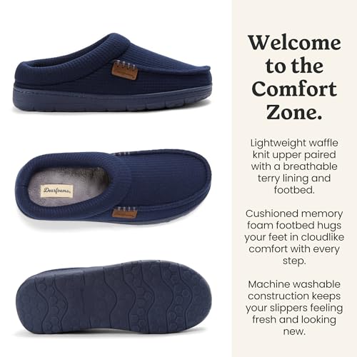 Image of Dearfoams Men's Brendan Indoor /Outdoor Breathable Memory Foam Clog House Shoe with Wide Widths Slipper