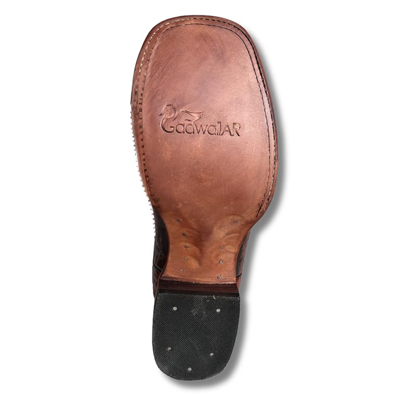 Image of Men's Alex Exotic Caiman Python Western Cowboy Boots Square Toe Pull On Tall Shaft bota de vaquero para hombre