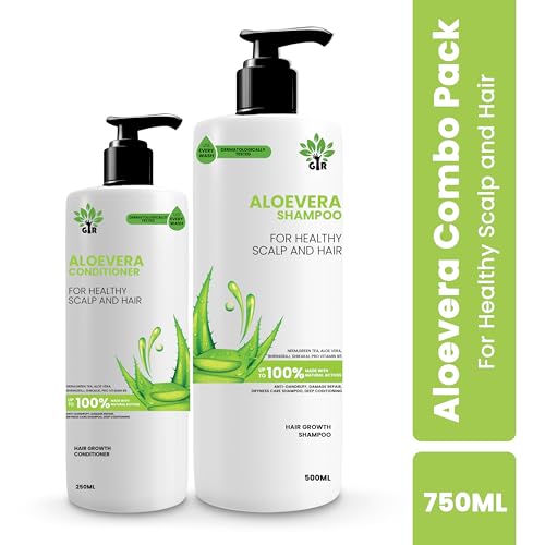 Image of GIR Aloe Vera Shampoo - 500 ML & Conditioner -250 ML- for Silky Smooth Hair & Scalp Nourishment - Combo Pack