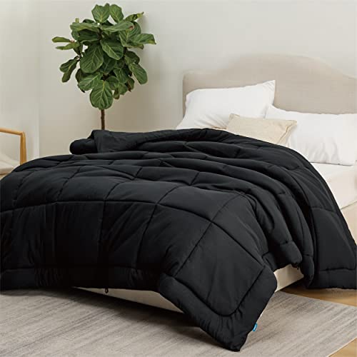Bedsure Bedding Comforter Queen Black - All Season Quilted Down Alternative For Bed, 300Gsm Mashine Washable Microfiber With Corner Tabs #TOP2