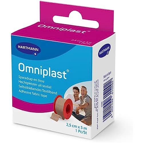 Omniplast - Sparadrap De Tela - Forma Modulable - Conserva la Piel - 2,5 cm x 5 m - 1 Unidad