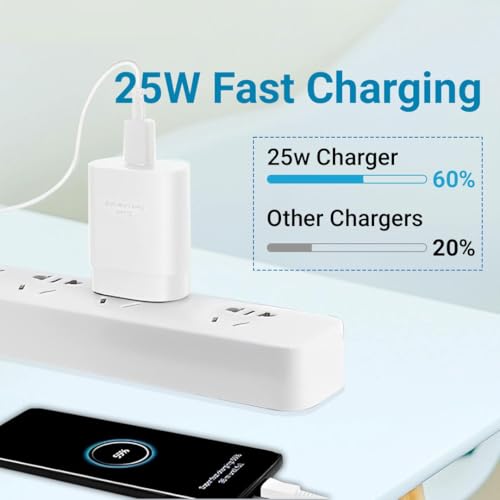 Image of MAK 25W Type C Super Fast Charger Adapter with Type-C Cable Compatible for Samsung A56, A36, F06, F05, F15, A16, M16, M06, M55s, M05, A06, A05, M35, S24 FE, White