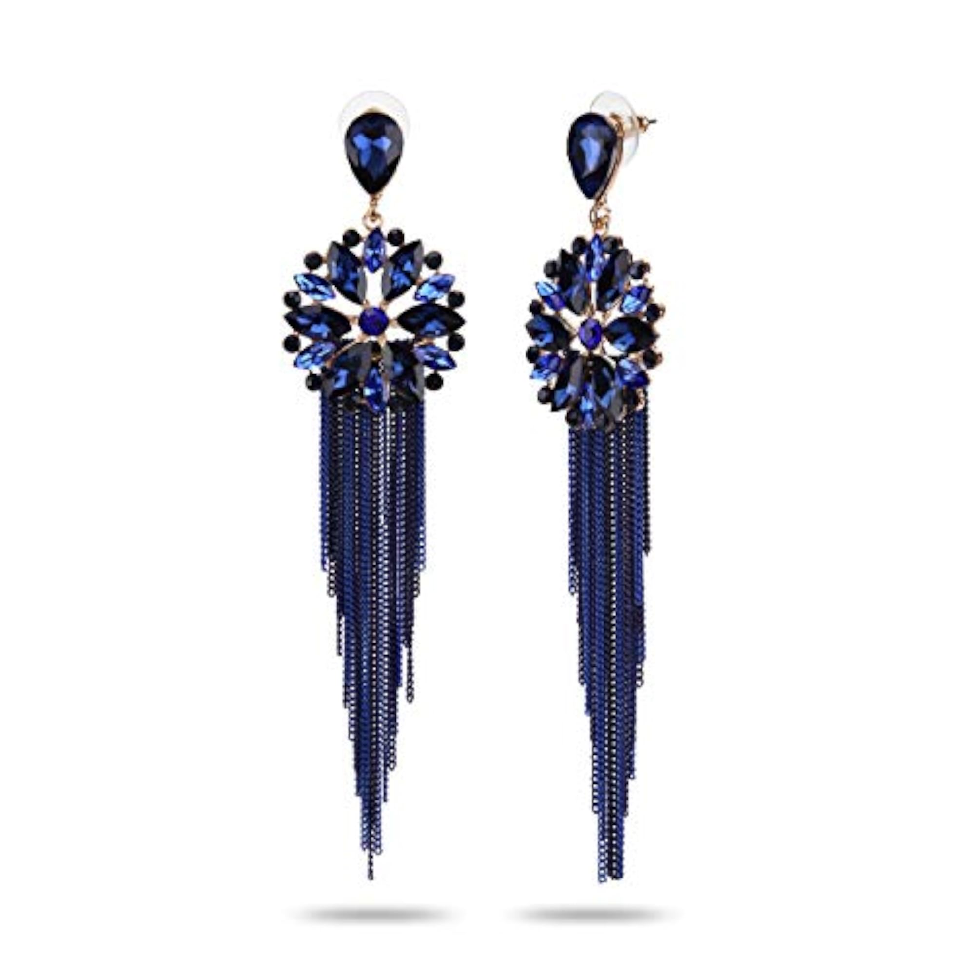 Sparkly Crystal Tassel Earrings for Women