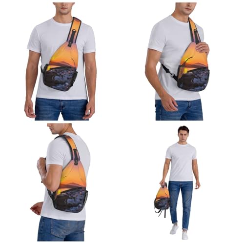 Bolso cruzado deportivo negro para senderismo y viaje miniatura 7