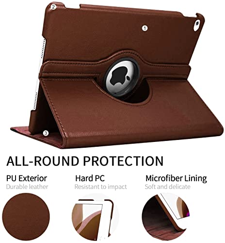 Rotating Case for iPad 9.7 Inch 2018 2017 / iPad Air 2 Case - 360 Degree Rotating Stand Protective Cover with Auto Sleep Wake for iPad 9.7 inch (6th Gen, 5th Gen) / iPad Air 2/ iPad Air (Brown) by Rouceyxin - Image 4