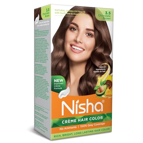 Nisha cream hair color no ammonia cream formula permanent Fashion Highlights and rich bright long-lasting colour Chocolate Brown (pack of 1)