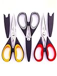 Professional Kitchen Scissors Heavy Duty - 3-Pack Multi-Purpose Kitchen Shears for Meat, Poultry, Food - Stainless Steel Cooking Scissors - Dishwasher Safe Culinary Shears