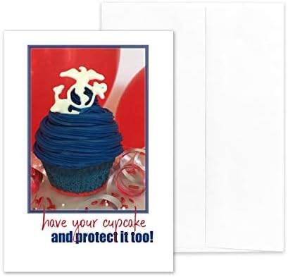 2MyHero - US Marine Corps - Military Happy Birthday Greeting Card With Envelope - 5" x 7" - Marine Protected