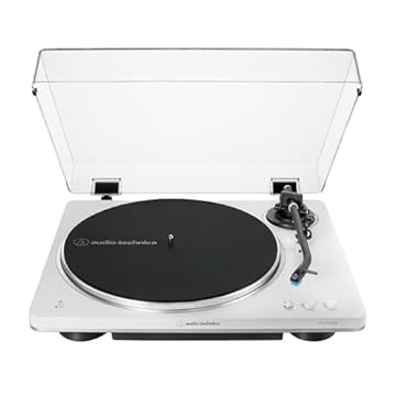 Toca-Discos Vinil Audio-Technica Sem-Fio Automático AT-LP70XBT-WS, Branco e Prata, Bivolt 120/240V