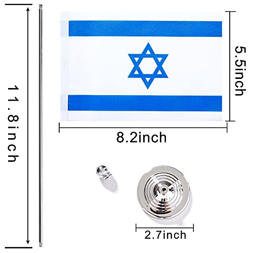 Zxvzyt 2 Pack Israel Flag Israeli Table Flag Small Mini Israeli Desk Flags With Stand Base,International Festival Events Celebration Decorate,Home Office Decorations #TOP1