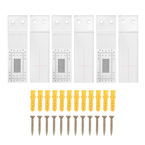 Exogio Misuratore di crepe professionale, set da 3 pezzi, misura fessura, righello di larghezza di crepa, misuratore di rottura muratura, calibro trasparente in acrilico per misurare e registrare