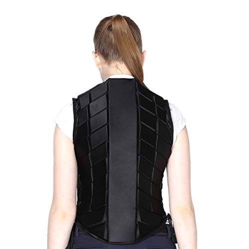 Unistrengh Equestrian Vest Professional Safety Eva Padded Horse Riding Vest Body Protector Gear Waistcoat Unisex Black Zipper Waistcoat For Adult Men Women Kids Children (X-Large) #TOP4
