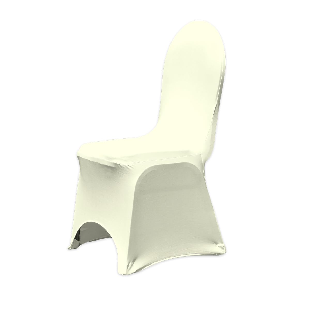 Spandex Banquet Chair Covers with Arched Front Design - Durable and Stylish Slipcovers for Wedding Receptions, Banquets, Parties, Restaurants, Special Events, and Celebrations - Ivory - 50 pcs