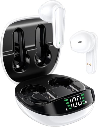Bluetooth Headset V5.3, Wireless Headset with Dual Noise-Canceling Mics, Portable Charging Case, 300H Standby Time, Hands Free Headset for PC/Cell Phones, Trucker/Office/Work image 2