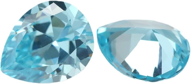 15 Pcs Pear Cut Loose Cubic Zirconia Stones - Synthetic Gemstones for Jewelry Making