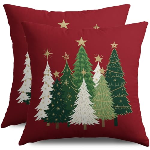 Smozenith Xmas Pillow Covers - Farmhouse Holiday Decor Set