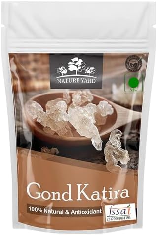 NATURE YARD Gond Katira Pure Organic (Edible gum) tragacanth Crystals - 1 Kg - 100% Natural Superfood with Cooling Properties | Almond Gum | Badam Pisni | Chahar Gond