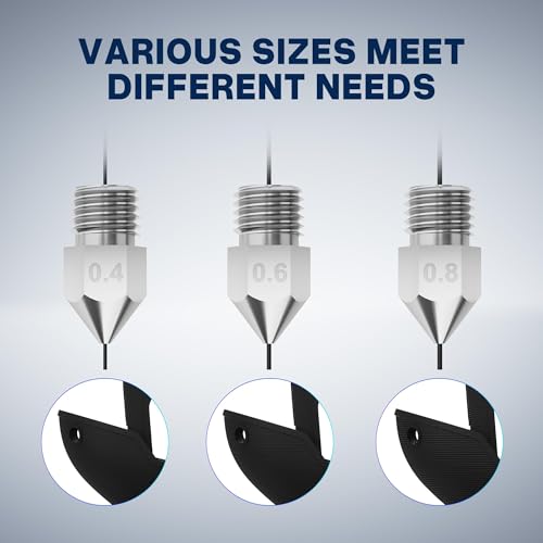 Image of ELEGOO 5pcs 0.4 /0.6 /0.8mm Harden Steel Nozzles for Neptune 3 /Pro /Plus /Max