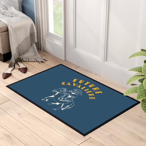 Paillasson equitation bleu tapis de sol résistant Future Cavalière 60x40cm - 3