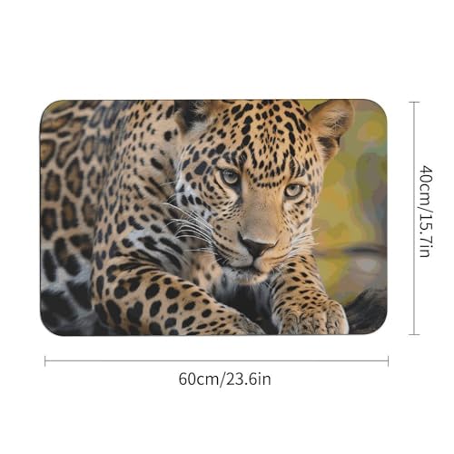 Tapis de sol absorbant motif léopard africain haute résistance - 4