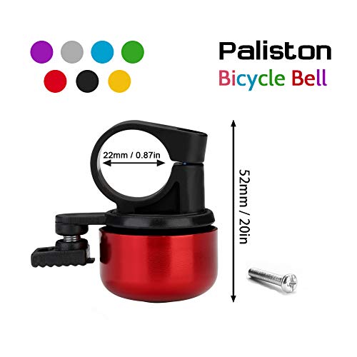 Paliston Bike Bell Bicycle Bell Crisp Sound for Adults Kids Boys Girls Red - Thumbnail 5