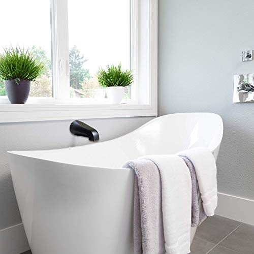 Sento Slip On Oil Bronze Universal Heavy Durable Metal Bathroom Tub Spout Without Diverter, Heavy Duty Metal Bathtub Faucet Without Shower Diverter - 4 Inches 1/2" Copper Pipe, Oil-Rubbed Bronze #TOP6