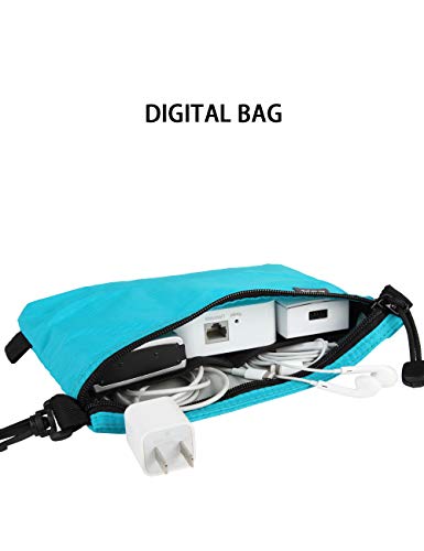 Gox Travel Toiletry Bag Carry On Zipper Pouch Cosmetic Kit Makeup Digital Bag Water Resistant Nylon (Turquoise) #TOP3