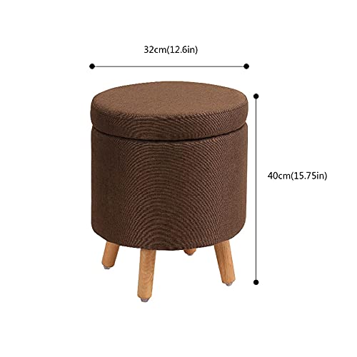 Tabouret de Rangement Rond Lavable pour Gagner de l'Espace en Salon - 3