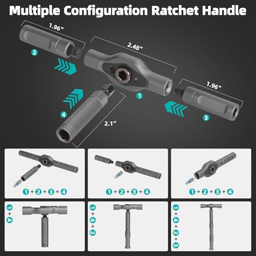 24 in 1 Magnetic Screwdriver Set, Ratchet Screwdriver Set Magnetic, DIY Ratchet Handle Detachable Versatile Toolkit for PC, Furniture, Bicycle